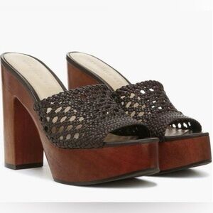 Veronica Beard Women’s Guadalupe Woven Platform Sandals Heels Size 7.5